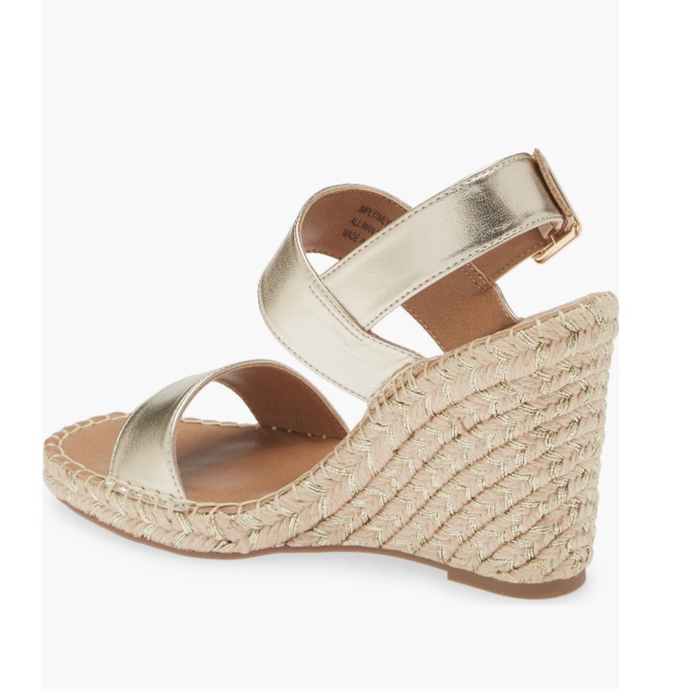 Steve Madden Gold & Tan Imply Espadrilles Wedge Sandals Women’s Size 9 - Picture 5 of 14